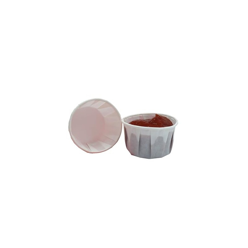 250 x 1oz/28ml Round Waxed Paper Souffle Pots, Ideal for