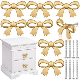 MorningRo Bow Drawer Knobs Metal Bow Dresser Knobs Vintage Handles for Dresser Gold Handles for Home Bedroom Kitchen Cabinets Hardware Cupboard(Classic Style,2.8 x 1.7 Inches)