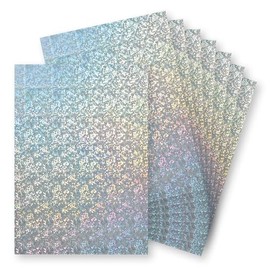 Springboard A4 Holographic Card Sheets - 230gsm Cardstock for Card Making - Holographic Card Compatible w/Die-Cutting Machines - Sparkly Craft Supplies - Silver (Abstract) - 10-Pack