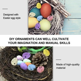 SEWACC Pack of 100 Foam Easter Eggs for Crafts, Artificial Easter Eggs, Speckled Eggs, Decorative Pastel Easter Eggs, Easter Party Gift for DIY Easter Wreath, Bowl Basket Filler