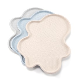 Li&Zhao Plastic Serving Trays - 3 PCS Restaurant Serving Trays Lunch Trays Large Plastic Trays Cafeteria Trays Trays for Serving Food for Party, Picnic, Holidays(3 Colors)