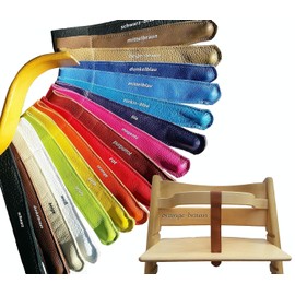 KidProof Eco Genuine Leather Strap for High Chair Compatible with Stokke Tripp Trapp and Much More Crotch Strap Strap Front Bar (White)