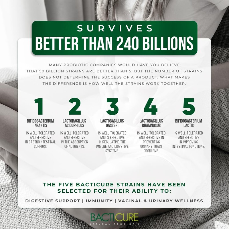 BACTICURE Original Probiótico Natural probiotic,Capsule,60 count