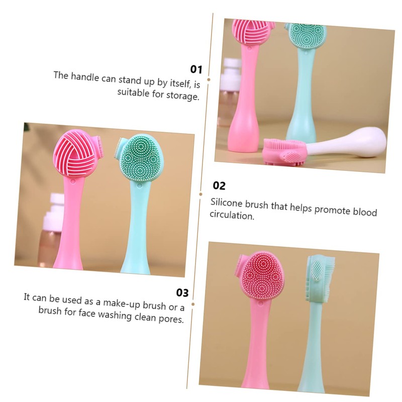 Outanaya 4pcs Facial Cleansing Brush Exfoliating Brush for Makeup Removal