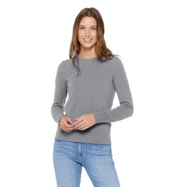 State Cashmere Essential Crewneck Sweater 100% Pure Cashmere Long Sleeve Pullover for Women (Pale Charcoal, XX-Large)
