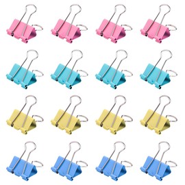 Double Clip Set, Multiple Sizes, 0.6 inch (15 mm), 0.7 inch (19 mm), 1.0 inch (25 mm), 1.3 inches (32 mm), Large, Medium, Small Paper Clips, Metal, Document Organizer, Office, Office Supplies Clips