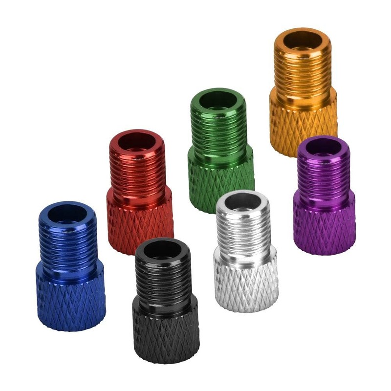 Adaptador de válvula Presta, 7 piezas Convertidor de aluminio Presta