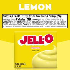 Jell-O Lemon Instant Pudding & Pie Filling Mix (24 ct Pack, 3.2 oz Boxes)