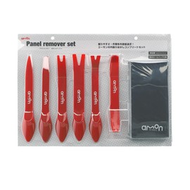 Amon 3501 Liner Removal Set, 6 Types, Dedicated Roll Bag, High Strength Fiberglass, Clip Clamp Tool, Remover for Cars, Motorcycles, Red