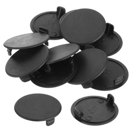 uxcell 10Pcs Hinge Hole Covers, 35mm(1-3/8") Dia Plastic Concealed Hole Cover Round Flush Type Caps for Furniture Cabinet Cupboard, Black
