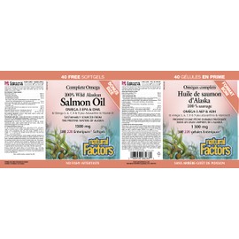 Natural Factors Natural Factors Complete Omega 100% Wild Alaskan Salmon Oil 1300 mg 220 Enteripure? Softgels