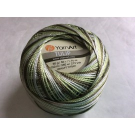 Yarn Art Variegated Green White YarnArt Tulip Sz 10 Microfiber Thread 17330 50g 273y