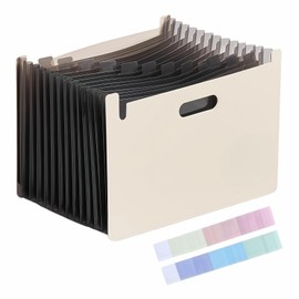 DAFUDAGUI Receipt File A4 File Horizontal, Thickened Foam Polypropylene, 13 Pockets, Stretchable, Portable, Coupon Classification, Large Capacity Document Case, Freestanding, Home, Office, Convenient
