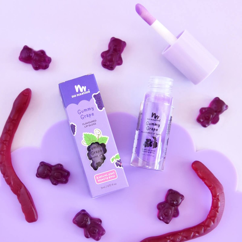 No Nasties Kids Natural Lip Gloss - Gummy Grape, 5ml
