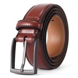 FALAN MULE Men's Leather Dress Belt - Classic & Fashion Belt with Prong Buckle for Men