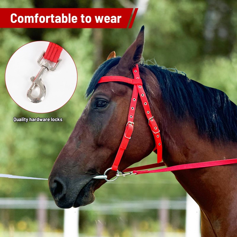 Adjustable Bitless Bridles for Horses, Hobby Horse Bridle,Horse Headstall, Draft