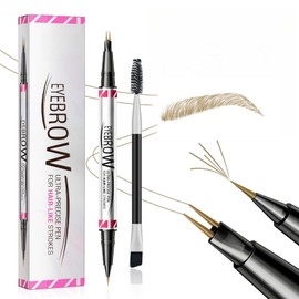 Magic Microblading Eyebrow Contouring Pencil - Eyebrow Pen,Brow Pencil 2-in-1 Dual-Ended - Precise Waterproof Brow Pen 2 Tipped Precise Waterproof With A Micro-Fork Tip Applicator