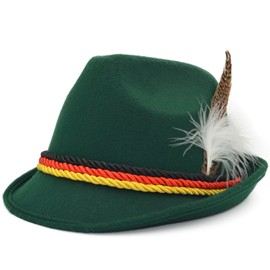 Melesh Green Adult Felt German Alpine Bavarian Oktoberfest Hat Cap (M)