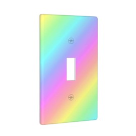 Bimrahy Colorful Rainbow Single Toggle Light Switch Cover 1 Gang Wall Plate Standard Size 2.76 X 4.5 Durable for Multiple Locations (wlpt01)