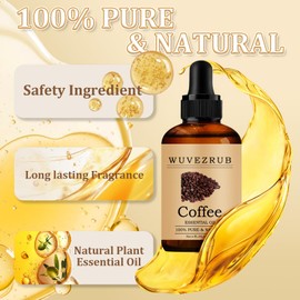 Wuvezrub Coffee Essential Oil 120ML - 100% Pure and Natural Oils for Aromatherapy Diffuser - 4 Fl Oz/Coffee