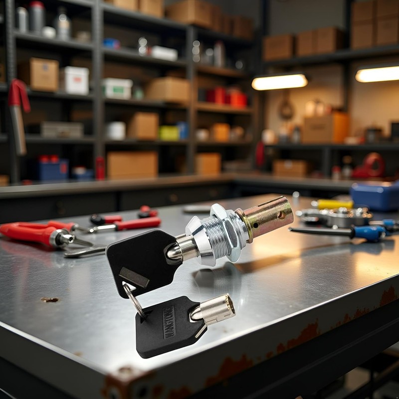 1 Set Toolbox Lock with Keys, Tubular Lock and Key