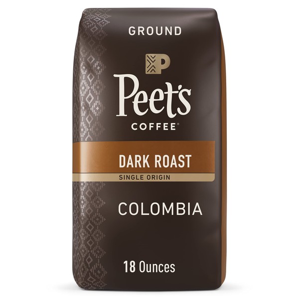 Peet's Coffee, Dark Roast Ground Coffee - Single Origin Colombia 18 Ounce Bag