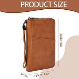 Amexo Passport Bag Passport Organiser Documents Travel Organiser Family Travel Organiser with RFID Blocker for Men and Women Credit Cards ID and Travel Documents, brown, Classic