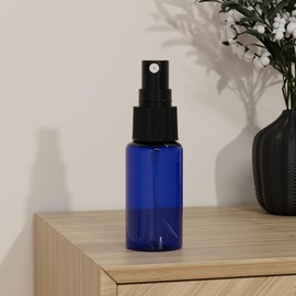 longway 15 PCS Spray Bottles, 0.5oz/15ml Blue Empty Fine Mist Spray Bottle Dispenser with Cap, Small Refillable Liquid Containers with 1pcs Funnel and 18pcs Labels