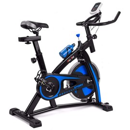 XtremepowerUS Exercise Bike 22lb Flywheel Stationary Workout Machine Blue