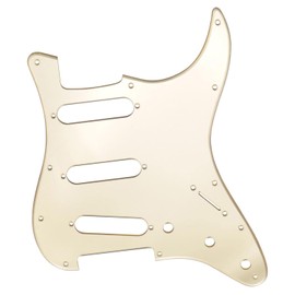 Swhmc Electric Guitar Pickguard 3 Ply SSS 11 Holes Strat Electric Guitar Pickguard Metal Single Coil Pickup Guard with Pickup Mounting Screw Holes for Fender ST