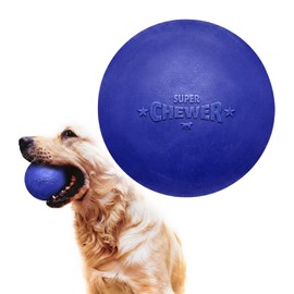 SuperChewer Tough Dog Ball Toy | Lifetime Replacement | Strong Natural Rubber | Great Dog Fetch Toy | Chew Toys for Dogs | Ultra Durable Chew Toys for Aggressive Chewers | Large Breed Tested