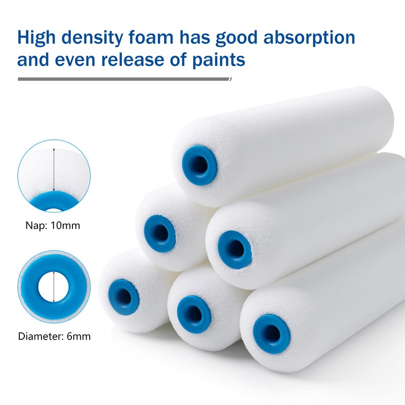 Mister Rui Paint Roller Set, Foam Paint Roller, 6 Inch