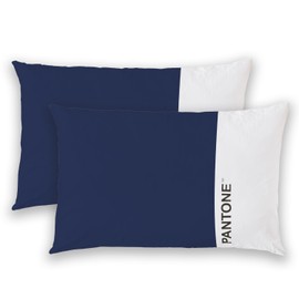 PANTONE - Federe Cuscino Letto 50x80 Cotone 100% Certificato OekoTex, Copricuscino Letto, 2 Pezzi, Fresco Traspirante - Federa Cuscino con Patella di 20cm, Biancheria da Letto Morbida e Lavabile 40°C
