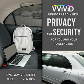 VViViD One-Way Perforated Black Vinyl Privacy Window Film Adhesive Glass Wrap Roll (10ft x 54 inches)