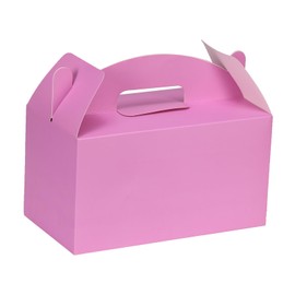 Aosric Pink Gable Boxes with Handles, 30 Pcs, 9.45"x5"x5" Sturdy & Durable Cardstock Treat Boxes for Party Favor, Kids Birthday, Baby Shower, Wedding, Holidays Gifts