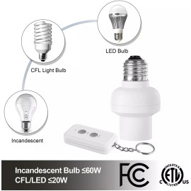 DEWENWILS Remote Control Lamp Socket Wireless Light Switch Kit E26/E27 Bulb Base