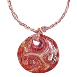 Venetiaurum - Damen-Halskette mit Medaille aus Original-Muranoglas und Silber 925 - Schmuck “Made in Italy” zertifiziert.