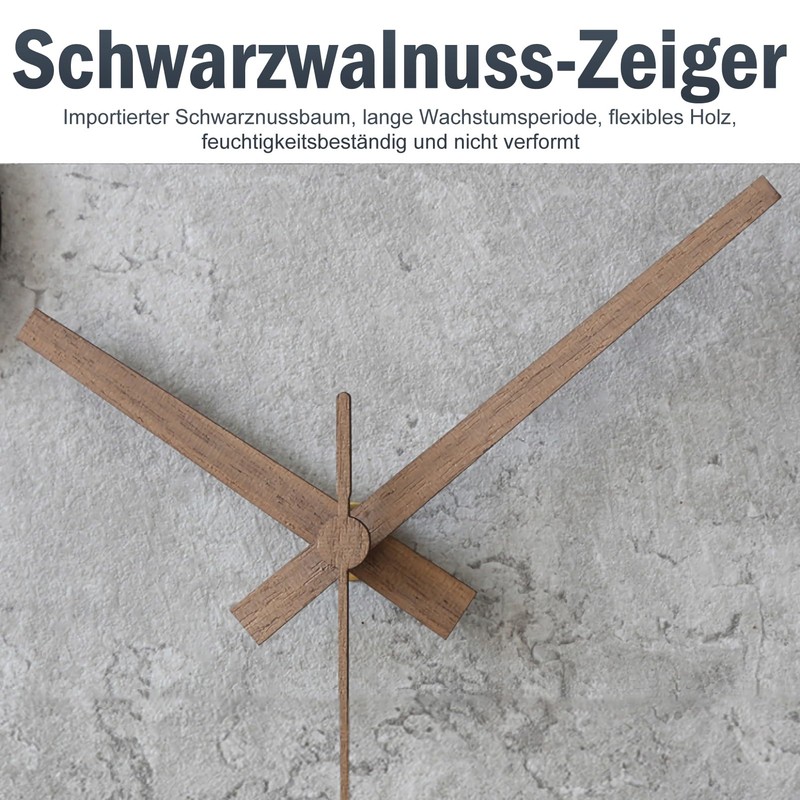 Stellarize Wanduhr Groß Ohne Tickgeräusche Modern Holz 3D Küchenuhr für