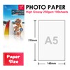 Koala KOALA Glänzendes Inkjet Fotopapier, DIN A5, 148x210mm, 250g/m², 100