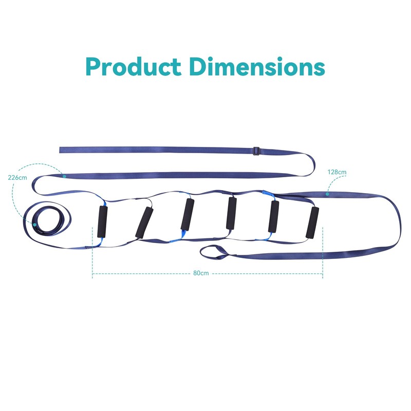 lefeke Bed Ladder Assist Strap with 6 Hand Grips,Portable Rope