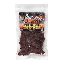 Glenwood Beef Jerky Maui Sweet Onion 9 Ounce Resealable Bag - Moist & Tender, High-Protein Snack, Made in the USA
