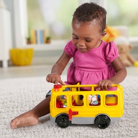 Fisher-Price Little People Musical Toddler Toy Sit with Me School Bus with Lights Sounds & 2 Figures for Pretend Play Kids Ages 1+ Years​