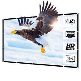 LNGOOR Projector Screen Wrinkle-Free (With Installation Tools) Size 16:9 Portable Home Theater Screen Projection Outdoor Indoor Movie Screen (100")