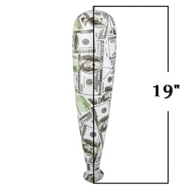 $100 Dollar Bill Money Mini Inflatable Baseball Bats (19") - Fun and Safe Vinyl Inflate Toy (24 Pieces)