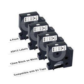 UNOKA 45013 Comaptibel for Dymo D1 12 mm x 7 m Black on White Label Tape UD-45013 S0720530 A45013 Black White for DYMO LabelManager 160 280 210D 360D 420P 500TS 450D PNP Label 450 Duo