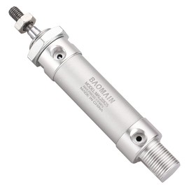 Baomain Pneumatic Air Cylinder MAL 20 X 25 Bore 0.79 inch(20 mm),Stroke 0.98 inch(25mm),Single Rod Double Acting Stainless Steel Mini Pneumaticm,Industrial Air Cylinder for Automation
