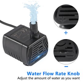 2Pcs DC5.5V-12V Mini Submersible Water Pump 1W-3W Small Fountain Pump for Aquarium Fish Tank Fountain Hydroponics Water Feature, Indoor Fountains