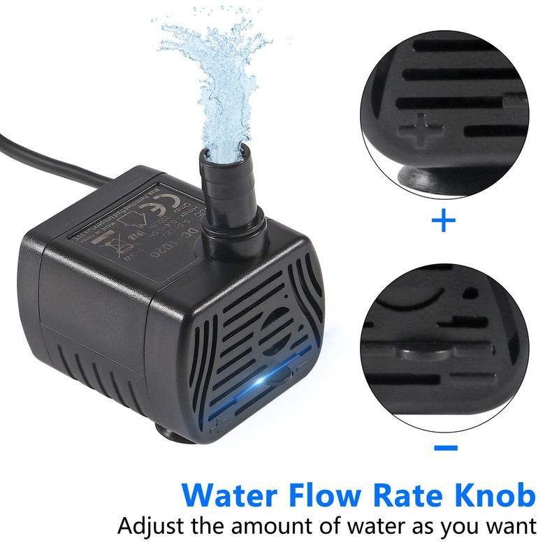 2Pcs DC5.5V-12V Mini Submersible Water Pump 1W-3W Small Fountain Pump