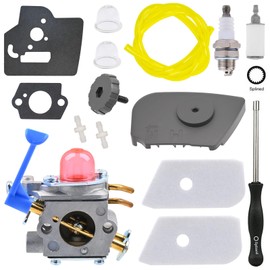 FitBest 128L 128LD Carburetor with Air Filter Cover Tune Up Kits for Husqvarna 128C 128CD 128LDX 128R 128RJ 125L 125LDX 125R 125RJ Trimmer Edger Replaces Zama C1Q-W40A 545081848 Carb