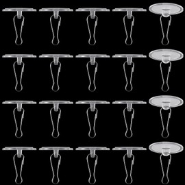 Pndeyo 80 Pack Self-Adhesive Ceiling Hanging Hooks, Damage-Free Removable Wall Hook, Sticky Clear Ceiling Hanger for Festival Wedding Birthday Christams Balloons Colorful Lights Ribbons Decorations